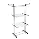Amazon Basics Turm-Wäscheständer für innen mit faltbaren Flügeln, Garten, Grau, 4-stufig, 126 x 64 x 173 cm (L x W x H)