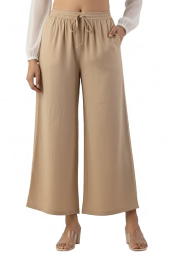 Image of Moirai Super Soft Viscose Rayon Palazzo Pants for Women Relaxed & Regular Fit Solid Palazzo for Women & Girls Casual Ethnic Wear