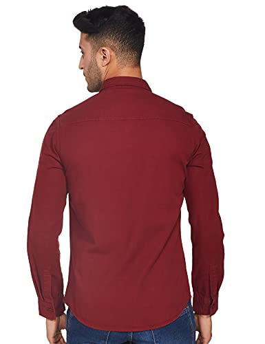 Image of Spykar Men's Solid Slim Fit Shirt