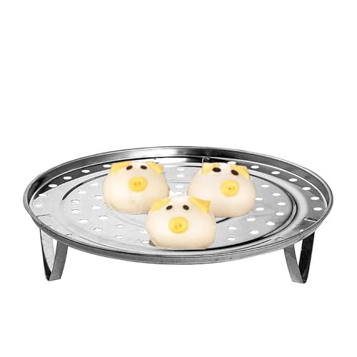 Steamer Rack Plate for Pot, 24cm Stainless Steel Steam Basket Steaming Tray Stand with Removable Leg for Eggs Canning Food Vegetables