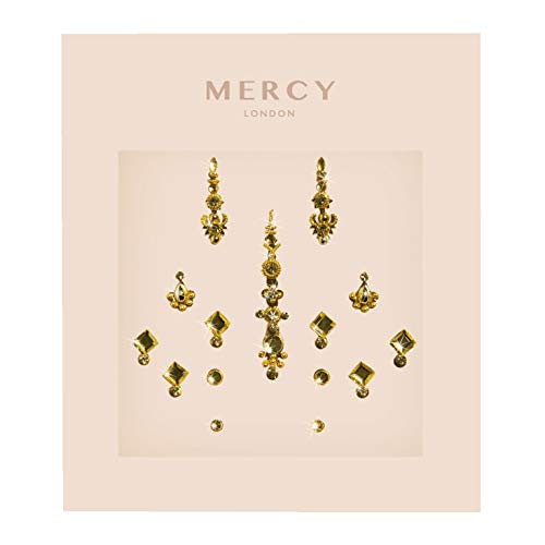 Gigi Gold Bindi by Mercy London, Bindi Golden Crystal Jewels Indian Bindi