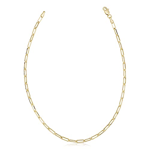 Au Naturale 10K Yellow Gold Paperclip Link Chain Bracelet (2.5 Mm, 7 Inch) | Minimalist Jewelry For Women #TOP28