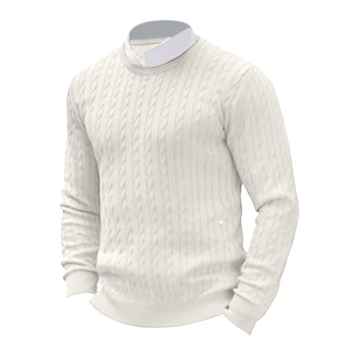 Fxbar Men's Black Turtleneck Sweater Men's Crewneck Knit Sweater Slim Fit Lightweight Dress Sweater Casual Twist Patterned Cable Knitted Pullover