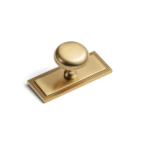 Goo-Ki Champagne Bronze Cabinet Knobs, 1-3/16 Inch, Milled Edge, 6 Pack