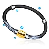 静電気 除去 ブレスレット バングル 静電気防止グッズ 静電気軽減 シチタン 磁気 シリコンブレスレット 16cm〜19cmの手首に適応 防水 スポーツ おしゃれ レディース メンズ 男女兼用 （ブラック/20CM）