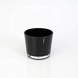 INNA-Glas Windlichtje – Glazen Vaas Alena, zwart, 8,5cm, Ø 10cm – Tafellampje – Conische Vaas