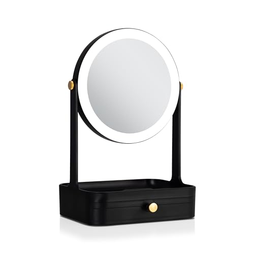 Espejo de maquillaje redondo con luz LED 5X Zadro