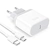 Cargador for iPhone Carga Rapida - for iPhone 14/14 Plus/14 Pro/14 Pro Max/13/12/11/X/XS MAX/XR/SE/8/7/6, 25W USB C Enchufe Rapido con 2M Cable Cabezal Adaptador Pared Charger Corrient Ecowaare