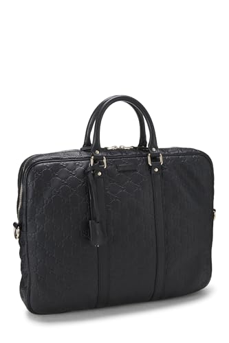 Pre-Loved Black Guccissima Briefcase, Black2