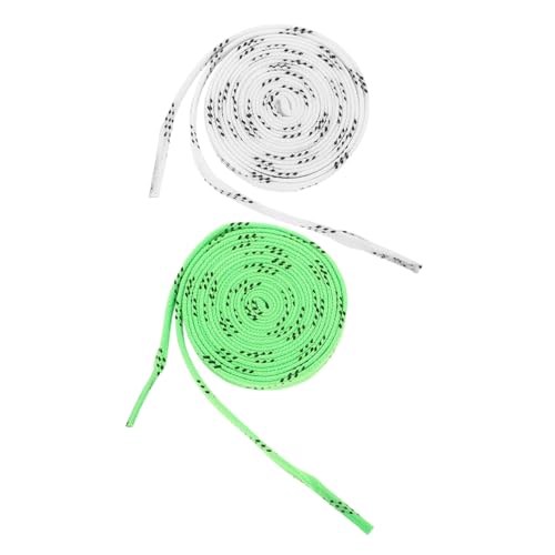 2 Pairs Waxed Hockey Laces Durable Flat Shoelaces for Ice Skating Roller Skating Hockey in Antislip Design for Secure Fit