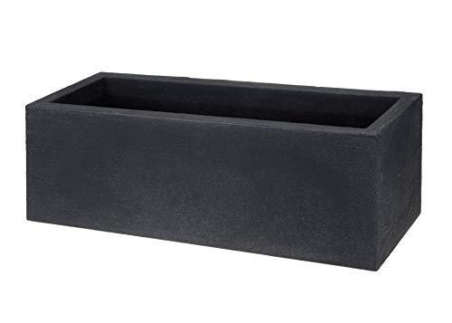 Design Pflanzkübel groß in anthrazit - 80x29 cm - XXL Kunststoff Blumenkübel Pflanztrog eckig