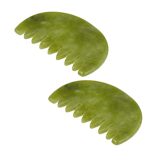Gogogmee 2pcs Massage Comb Jade Hair Comb Trigger Point Board Facial Massage Tool Facial Tool Massagers Trigger Point Tool Scraping Head Massage Boards Skin Care Combs Jade Comb Body Green