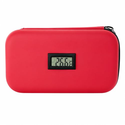 Image of Gosemai TSA Approved Insulin Cooler Case Medication Cooler for with Temperature Display Diabetic Medication Organizer Medical Travel Cooler Bag with 2 Ice Pack (Red.)