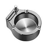 Fubdnefvo Cenicero retro de metal, cenicero multifuncional, decoración para hombres, duradero, negro /