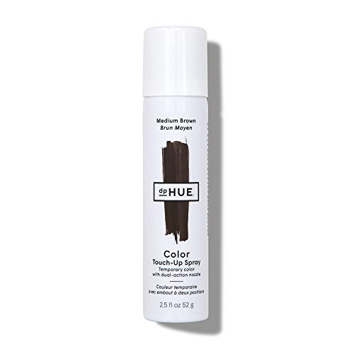dpHUE Color Touch-Up Spray - Medium Brown, 2.5 oz - Root Cover Up Spray with Dual-Action Nozzle for Precise Root Touch Up & Fast, Total Hair Cover - Gluten-Free, Vegan
