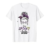 Photo Gallery one spooky lola messy bun funny halloween celebration women maglietta Photo Gallery one spooky lola messy bun funny halloween celebration women maglietta
