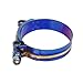 T-Bolt Hose Clamp Adjustable Stainless Steel Titanium Blue Clamp Diameter Ranger for 2.25