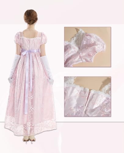Image of NSPSTT Women Girls American Pioneer Colonial Dress Prairie Costume