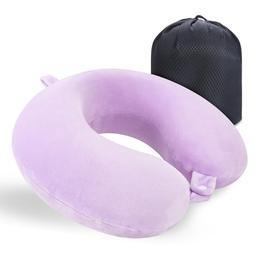 KAIRNOBLE Travel Pillow for Rest Neck Pillow for Airplane Flight Pillow Memory Foam Travel Pillows Neck Cushion Compact Lightweight Quick Pack (Purple) KAIRNOBLE Travel Pillow for Rest Neck Pillow for Airplane Flight Pillow Memory Foam Travel Pillows Neck Cushion Compact Lightweight Quick Pack (Purple)