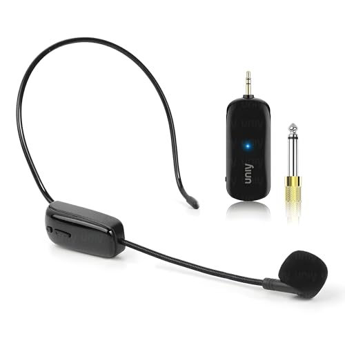 UNIY U19 UHF 2.4G Wireless Headset Mic, Microphone System 160ft D...