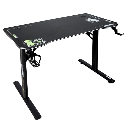 Bureau Gamer Minecraft 120cm avec LED RGB et Support Casque