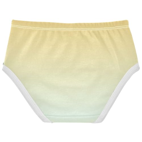Joisal Yellow Light Cyan Gradient Toddler Girls Underwear 2t Cotton Little Girl Panties Designer Briefs Undies Kids2