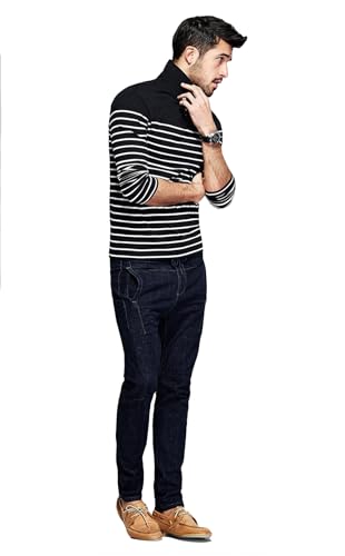 Image of fanideaz Branded Mens Cotton Stripe Polo Full Sleeve T-Shirt
