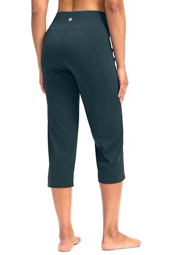 Image of G Gradual Capri Pants for Women High Waist Workout Yoga Pants with Pockets Tummy Control Leggings Crop Straight