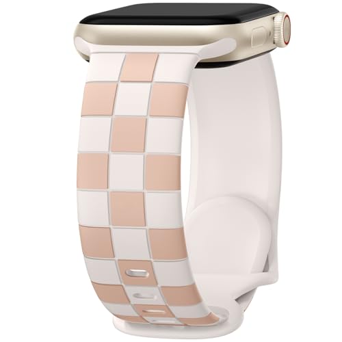DaQin Checkered Band Compatible with Apple Watch Bands for Women 40mm 41mm 42mm 38mm Men, Cute Soft...