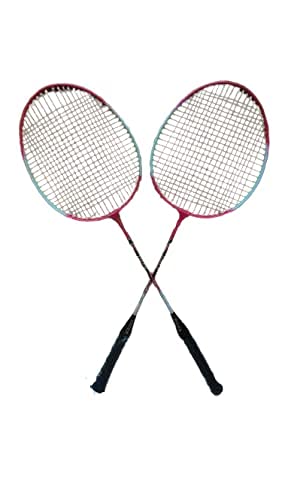 keeyash HINDON VP 2 Player Badminton Rackets, Can Be Reused Made Ferroalloy Badminton Racquets for Indoors or Outdoors for Friends and Family | Pink