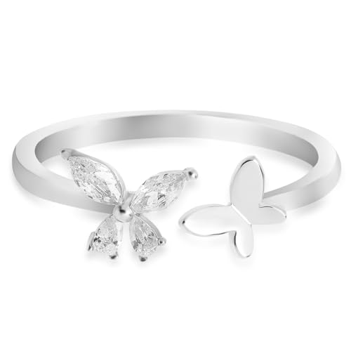 Image of ZAVYA 925 Sterling Silver Butterfly Ring | Gift for Women & Girls | With Certificate of Authenticity and 925 Hallmark