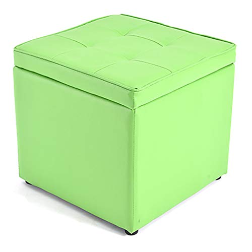 GEIFD IGE Taburete de Almacenamiento Zapatillas de Madera Maciza Taburete de Cuero Taburete de la Sala de Estar Taburete de Almacenamiento Simple Taburete Corto (Color : T)