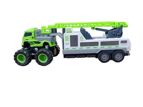 Image of Friction Powered City Sanitation Transport Truck Toy for Kids Boys Girls 1:43 4WD Die-Cast Alloy Garbage Truck Pull Back Vehicle Gift (Multicolor, Pack of 1)