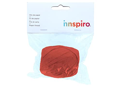 INNSPIRO Papierbast, rot, 4 mm x 30 m, für Bastelarbeiten, Geschenke und Dekorationen