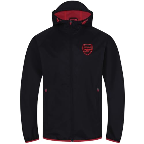 Arsenal FC officiel - Coupe-vent/Imperméable thème football - homme - noir/capuche à visière - XL