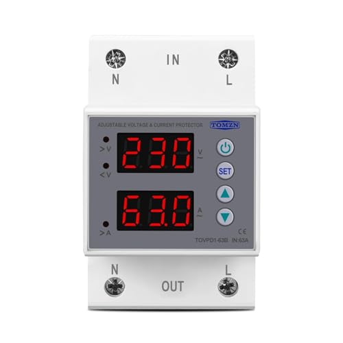 Protection surtension et sous-tension 63A moniteur relais réglable rail 230V 3P 54m