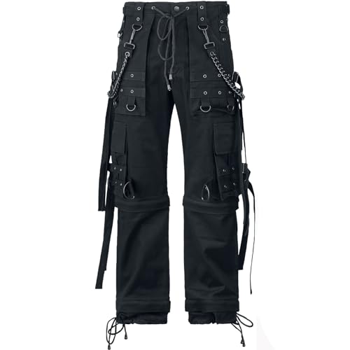 Men Black Fleece Comfort Pant Alternative Punk Rock Emo Trouser Pants Shorts/Fleece Pants