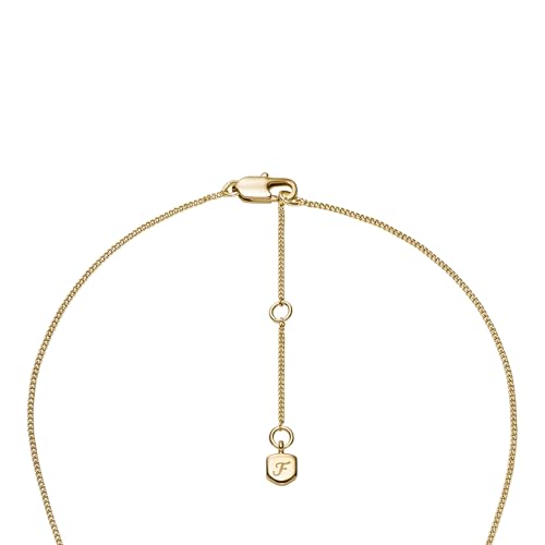 Image of Fossil Women's Gold-Tone Stainless Steel Pendant Chain Necklace for Women