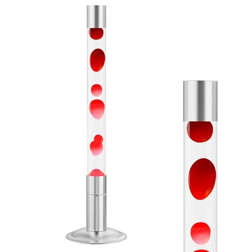 Liquid Motion Lamp, 30-Inch Magma Lamps for Adults Kids with Red Wax in Blue Liquid Motion Lamp Cool Home Office Decoration…(Red Wax+White Liquid) ((Red Wax+White Liquid))