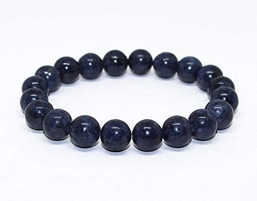 Miniatura 3 de Pulsera elástica de zafiro azul AAA natural | Pulsera de zafiro azul de 7-7.5 pulgadas de longitud, pulsera de piedras preciosas | Pulsera unisex |