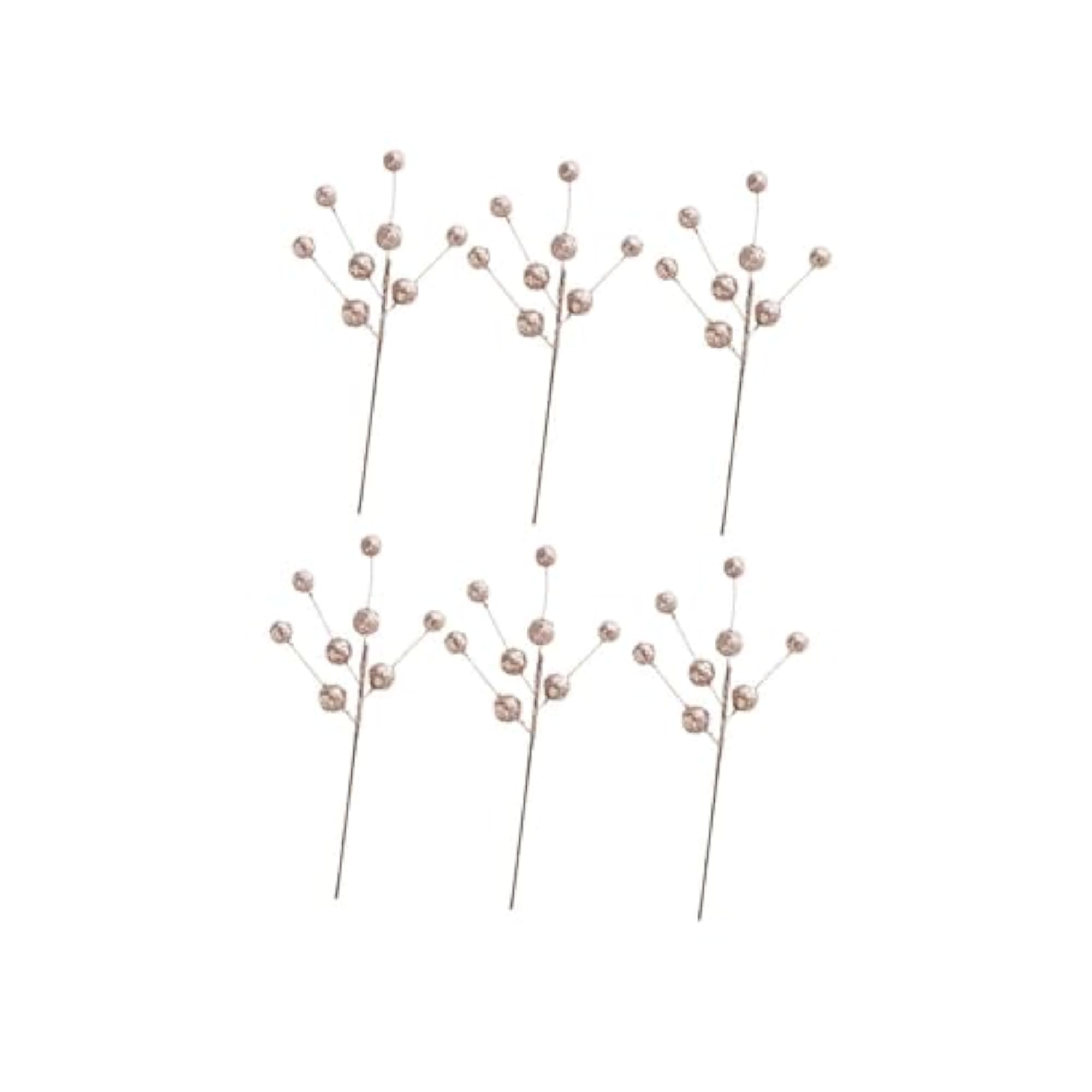 6Pcs Berry Picks Artificial Holly Berries for Floral Decor