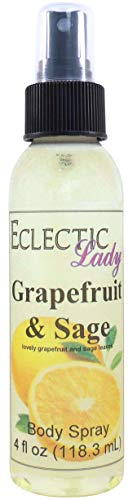 Eclectic Lady Grapefruit And Sage Body Spray, Double Strength, 4 ounces, Body Mist for Women with Clean, Light & Gentle Fragrance, Cologne with Soft, Subtle Aroma For Daily Use