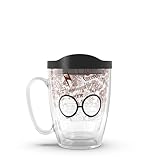 Tervis 1257888 Harry Potter - Glasses and Scar Insulated Tumbler with Wrap and Black Lid, 16 oz Mug - Tritan, Clear