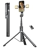 ANXRE Palo Selfie - 150CM Tripode para Movil con Control Remoto Desmontable para Teléfono Móvil, Compatible con iPhone...