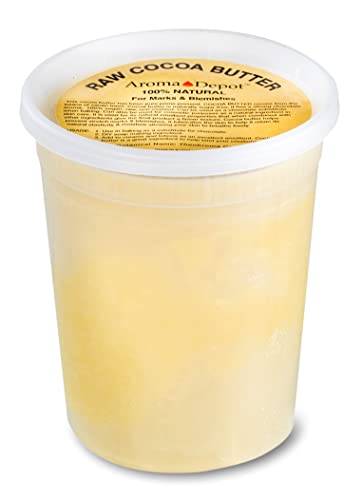Aroma Depot 2Lb / 32 Oz Raw Cocoa Butter Unrefined 100% Natural Pure Great For Skin, Body, Hair Care. Dyi Body Butter, Lotions, Creams Reduces Fine Lines, Wrinkles, Used For Eczema Psoriasis #TOP25
