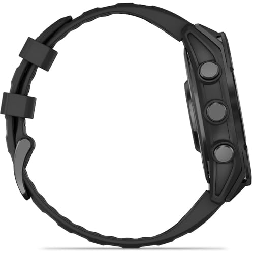 Image of Garmin Fenix 8 47mm AMOLED Multisport GPS Smartwatch, Slate Gray with Black Silicone Band, 010-02904-00 - Bundle w /Deco Essentials Charging Dock, Dust Cover and USB-C Cable