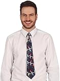 Corbata azul / negro luces navideñas - 45cm