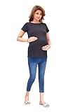Mama & Bebe Women's Half-Sleeve Maternity/Nursing/Feeding/Pregnancy wear T-Shirt Top Tee for Womens (XX-Large, Anthra Melange)