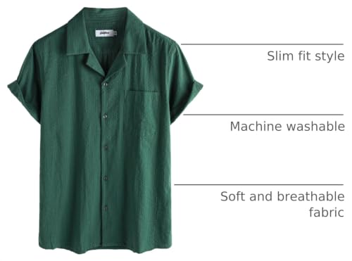 Image of VATPAVE Mens Striped Summer Shirt Casual Button Down Short Sleeve Beach Shirts Cotton Shirts for Men