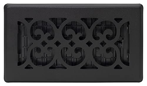 Decor Grates ST408 Scroll Design Floor Register, 4x8, Textured Black by Decor Grates - Image 3